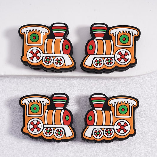 Silicone Focal Beads Cute Christmas Style Train