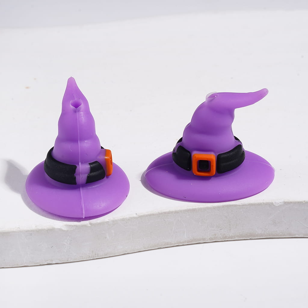 3D Cute Halloween Series Spooky Pumpkin Haunted House Bat Wizard Hat Silicone Focal Beads