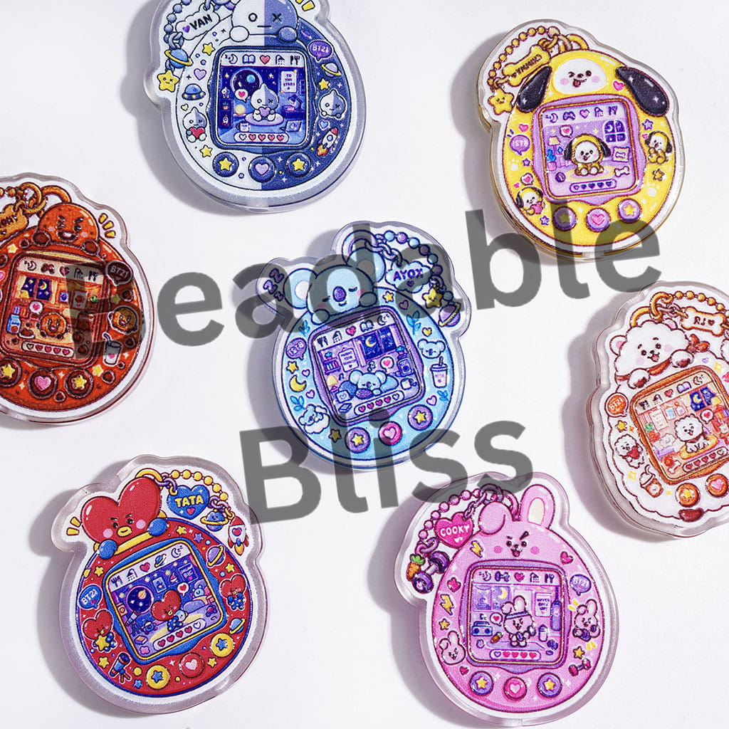 Korea Boy Group Animal Image Character Acrylic Beads, Tamagotchi Shape, Random Mix