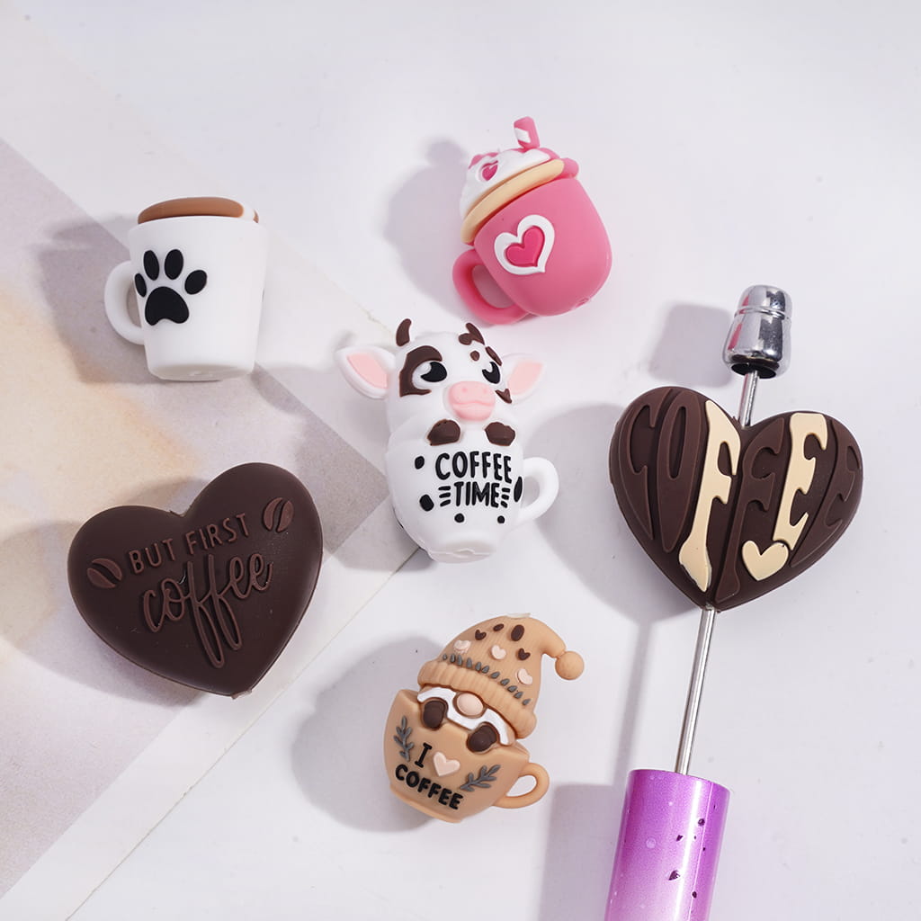 Silicone Focal Beads 3D Delicious Ice-Cream and Coffee Series