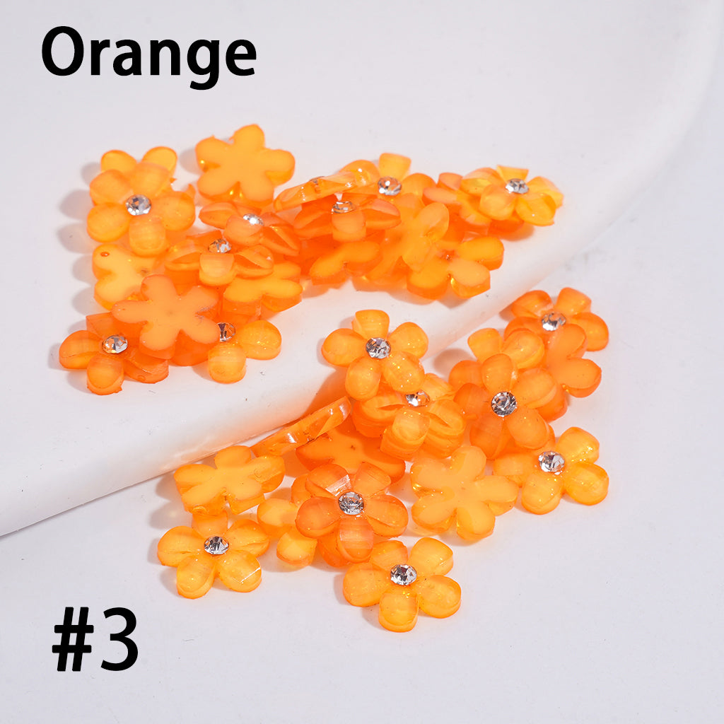 Five-Petaled Flower with Clear Rhinestone Can DIY For Flower Pen & Beads, Jewelry Accessories, Fluorescence Color (Please Read the Description)
