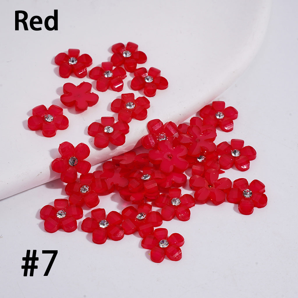 Five-Petaled Flower with Clear Rhinestone Can DIY For Flower Pen & Beads, Jewelry Accessories, Fluorescence Color (Please Read the Description)
