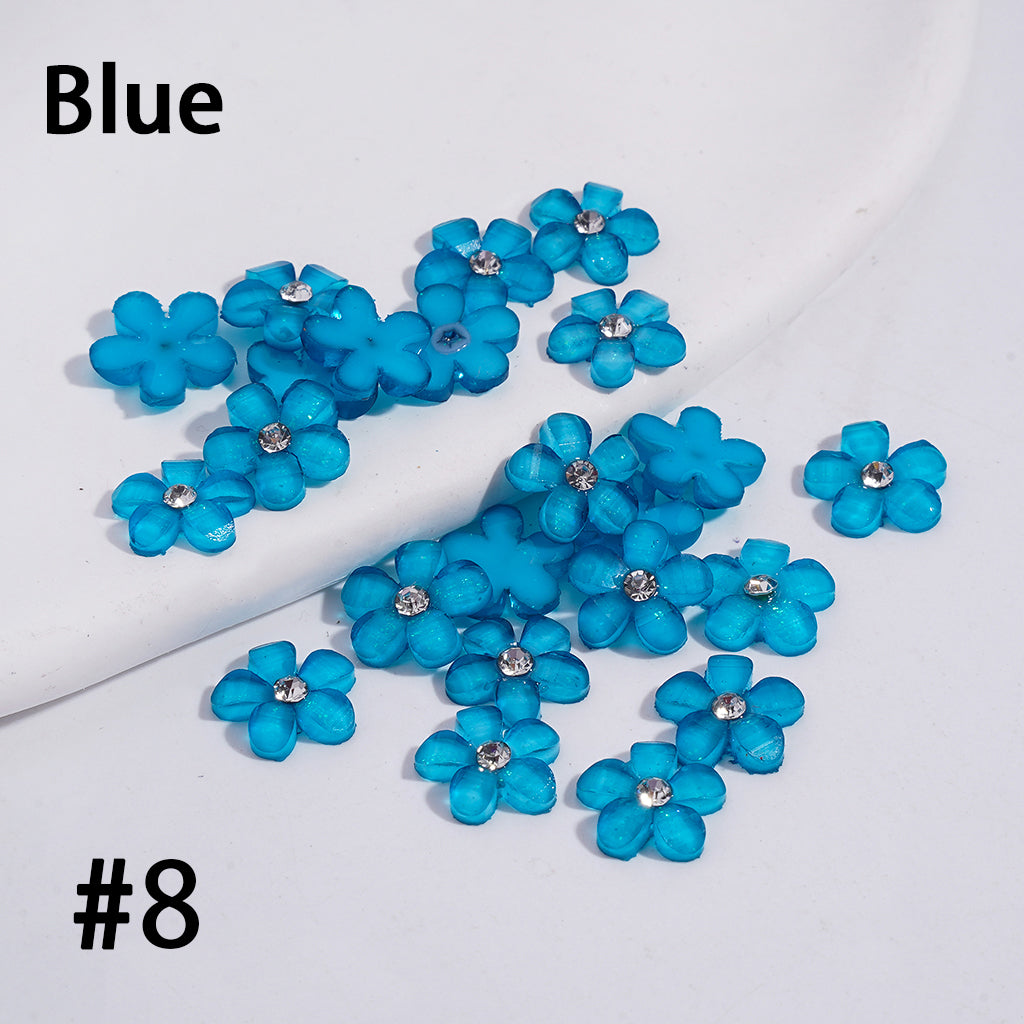 Five-Petaled Flower with Clear Rhinestone Can DIY For Flower Pen & Beads, Jewelry Accessories, Fluorescence Color (Please Read the Description)