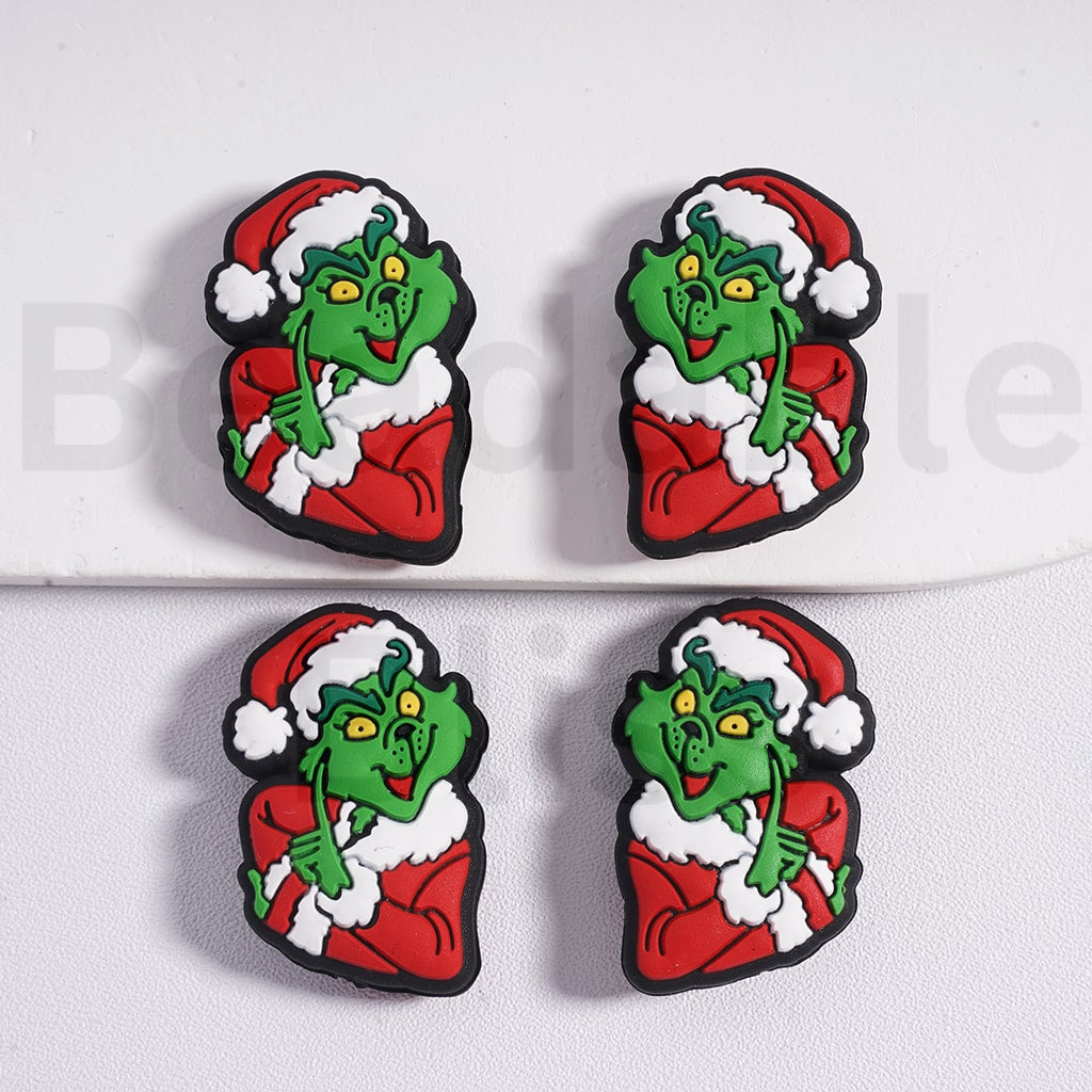 Silicone Focal Beads Funny Grinc with Christmas Costume