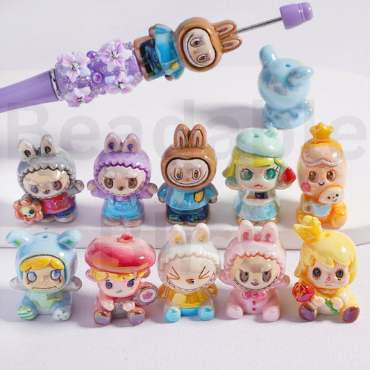 Acrylic Beads UV Coating Cute Pop Mar Figures Mix