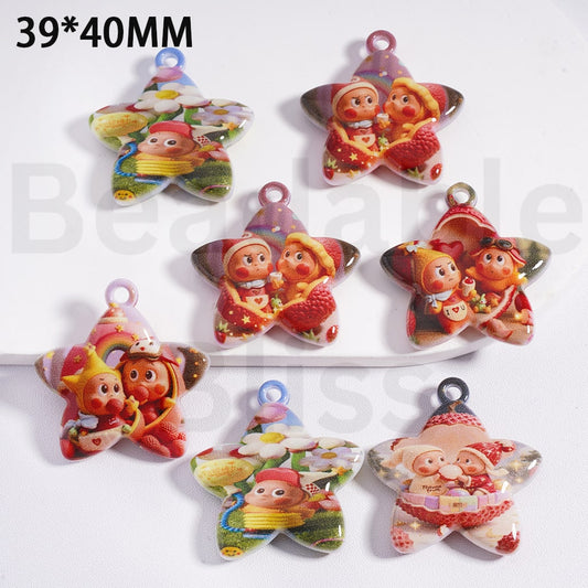 Pendants Jewelry Accessories Five-Pointed Star with Cute Twinkl Twinkl Be a Little Star Series Figures Pop Mar, 39*40MM, Random Mix