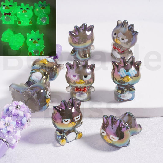 Acrylic Beads Luminous UV Coating Cute Sanri Badt Mar Penguin, 27*20MM, Random Mix