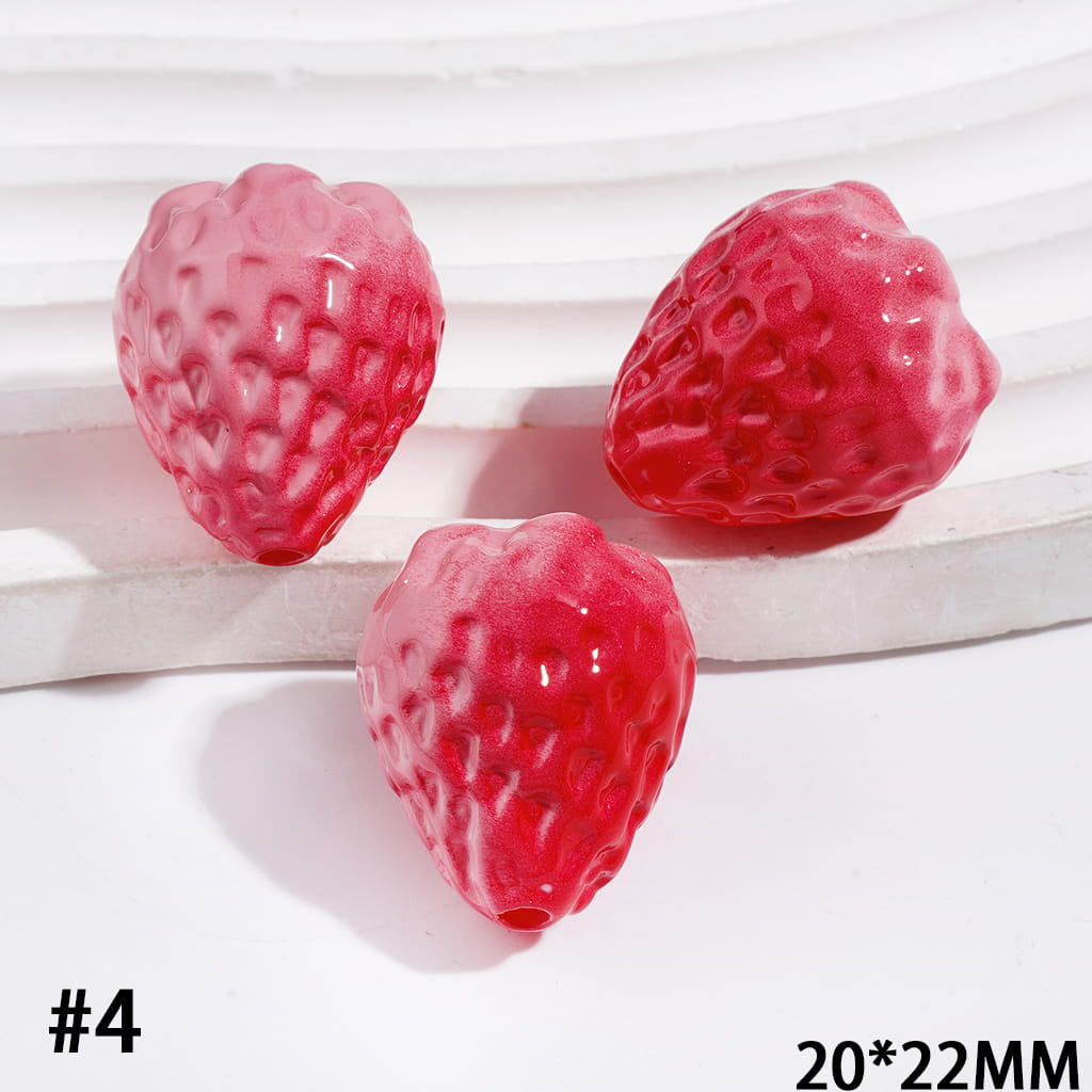 Acrylic Beads Strawberry Series, 20*22MM Mulit-Color