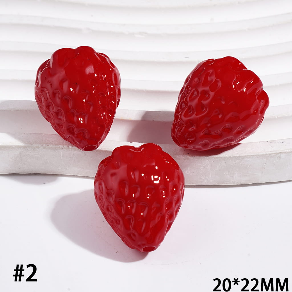 Acrylic Beads Strawberry Series, 20*22MM Mulit-Color