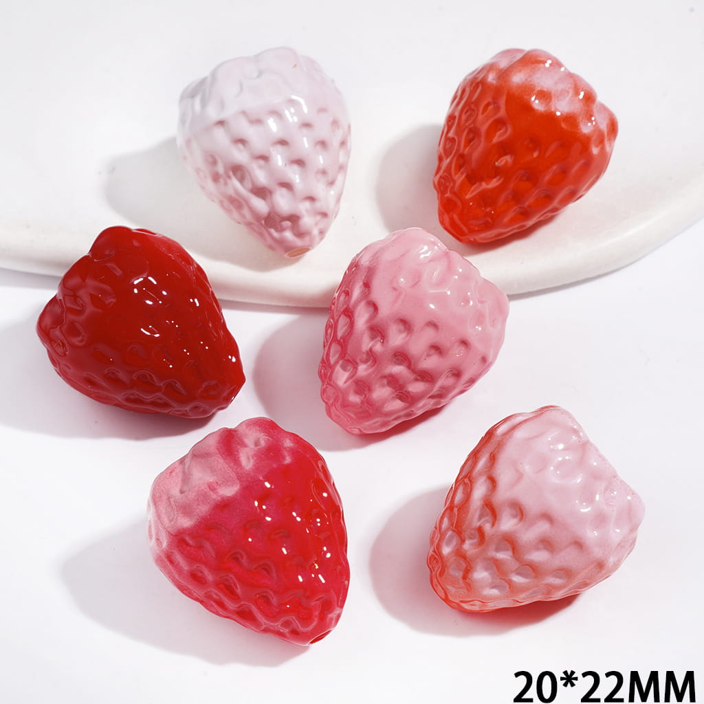 Acrylic Beads Strawberry Series, 20*22MM Mulit-Color