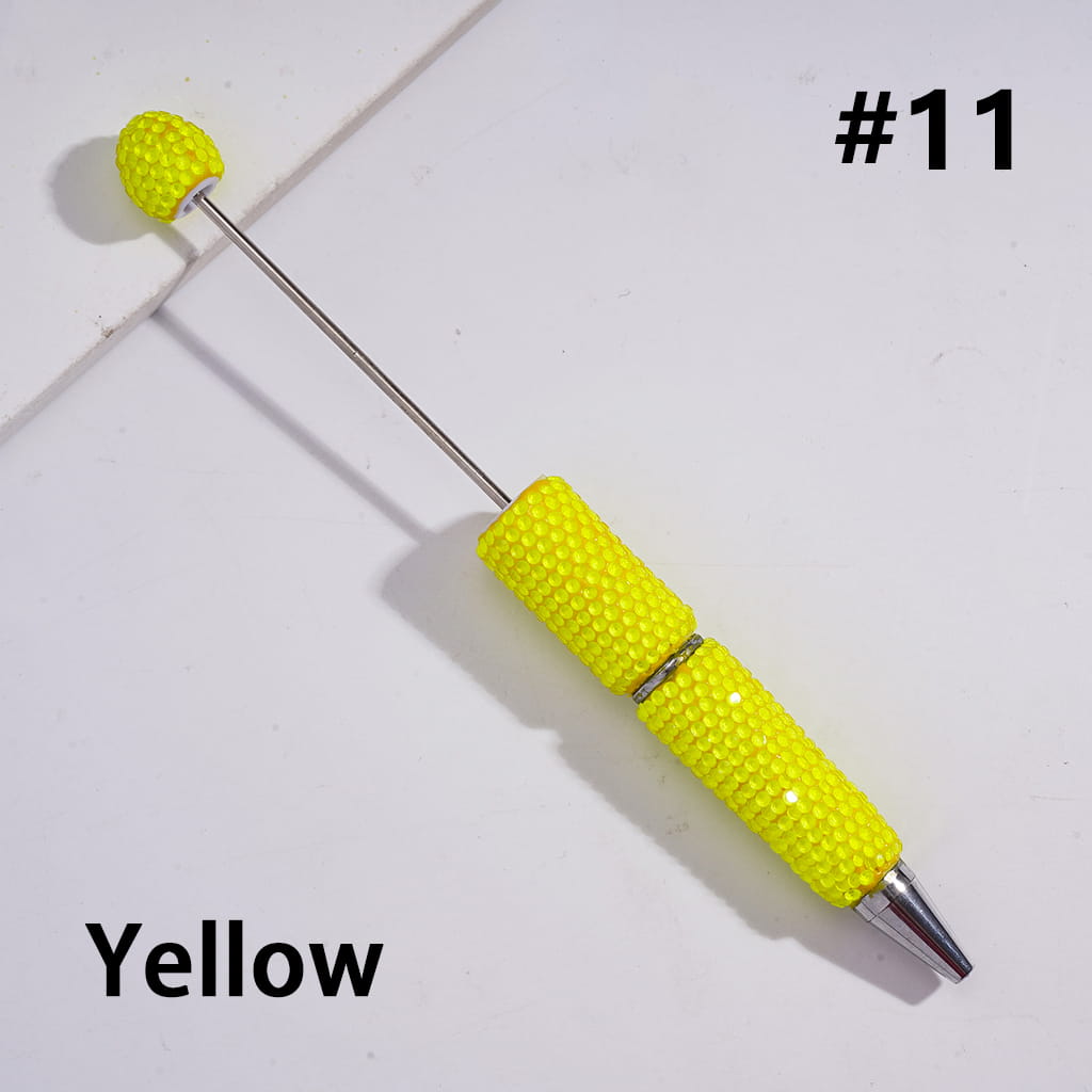 Beadable Clay Pens with Shiny Neon Rhinestones Covered the Entire Pen, Multi-Color