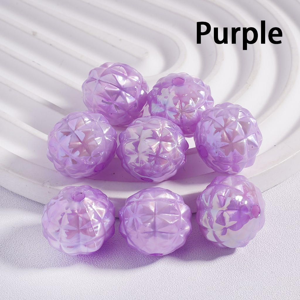 Disco Pineapple Acrylic Beads UV Coating in Solid Color, 16MM (Single Color is available for 200pcs(Whole Bag) Only)