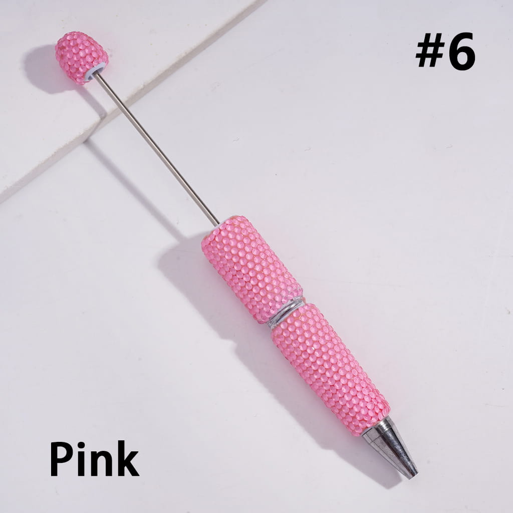 Beadable Clay Pens with Shiny Neon Rhinestones Covered the Entire Pen, Multi-Color