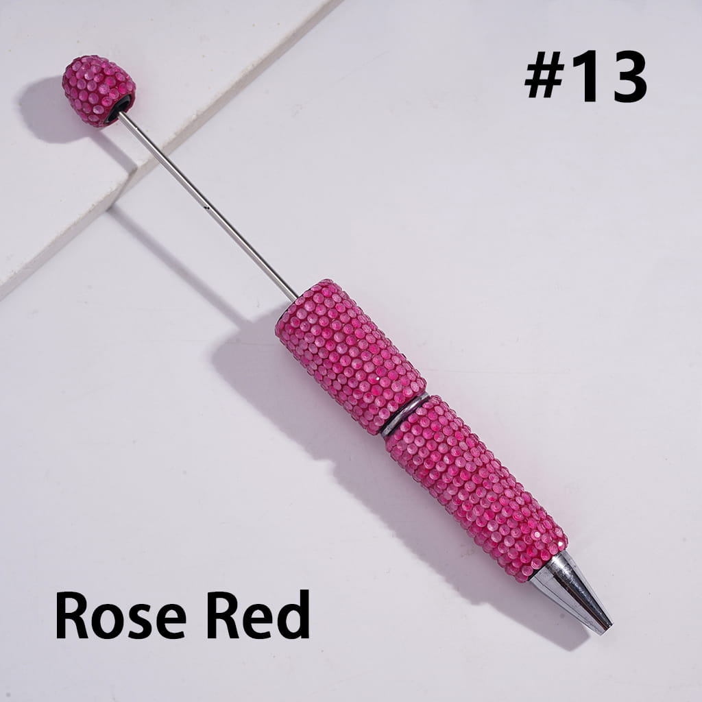 Beadable Clay Pens with Shiny Neon Rhinestones Covered the Entire Pen, Multi-Color