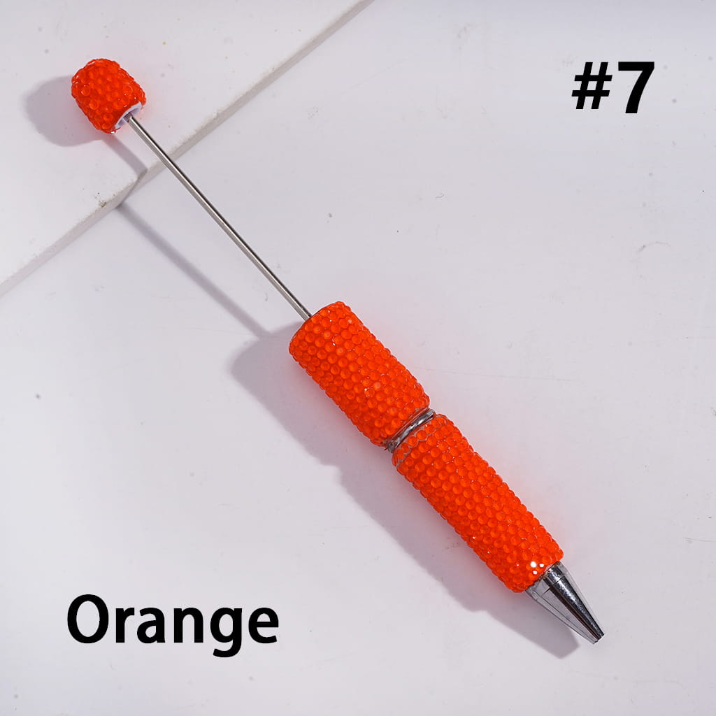 Beadable Clay Pens with Shiny Neon Rhinestones Covered the Entire Pen, Multi-Color