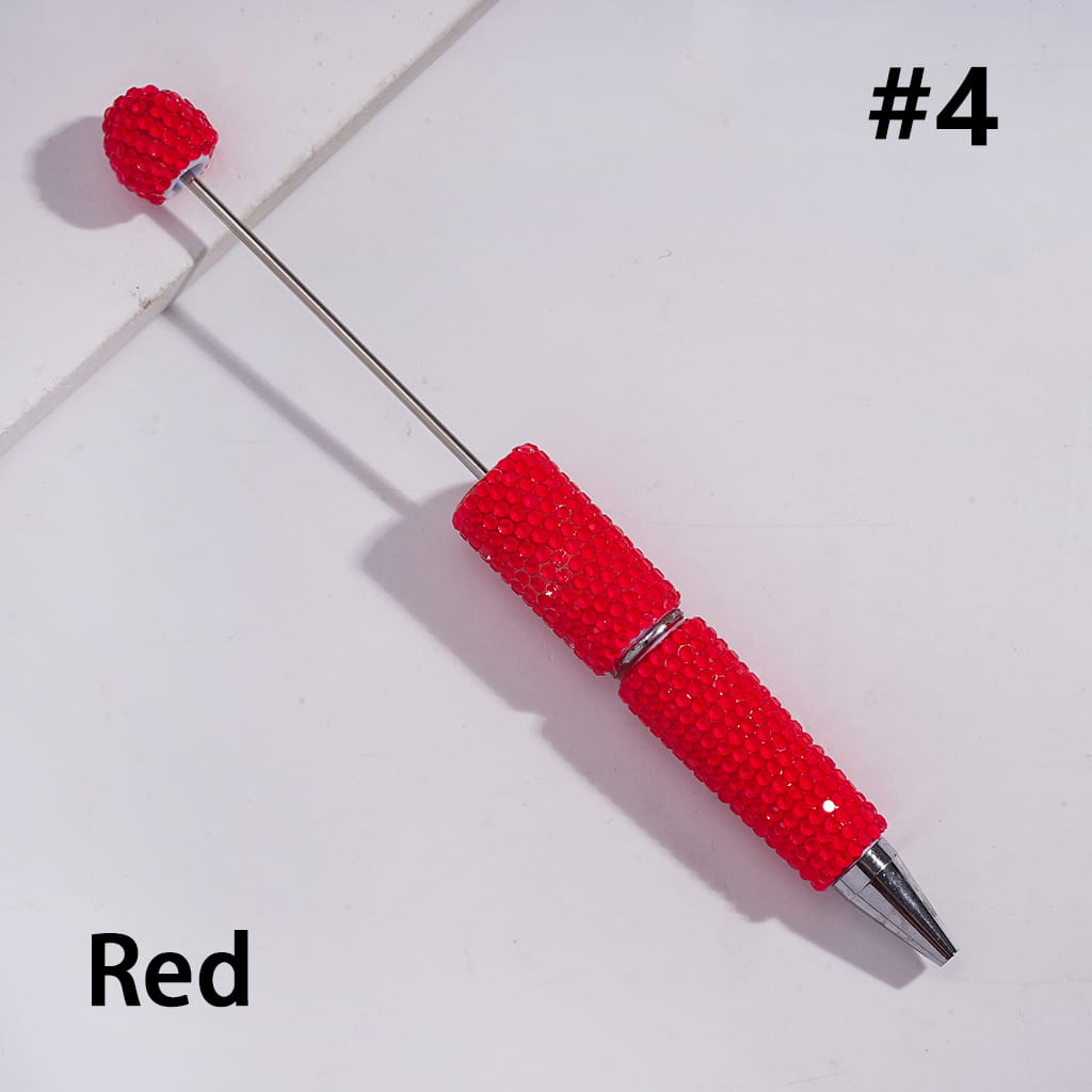 Beadable Clay Pens with Shiny Neon Rhinestones Covered the Entire Pen, Multi-Color