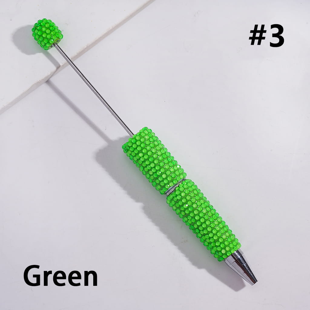 Beadable Clay Pens with Shiny Neon Rhinestones Covered the Entire Pen, Multi-Color