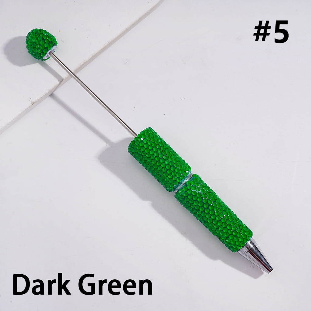 Beadable Clay Pens with Shiny Neon Rhinestones Covered the Entire Pen, Multi-Color