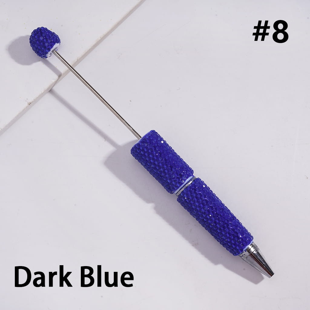 Beadable Clay Pens with Shiny Neon Rhinestones Covered the Entire Pen, Multi-Color