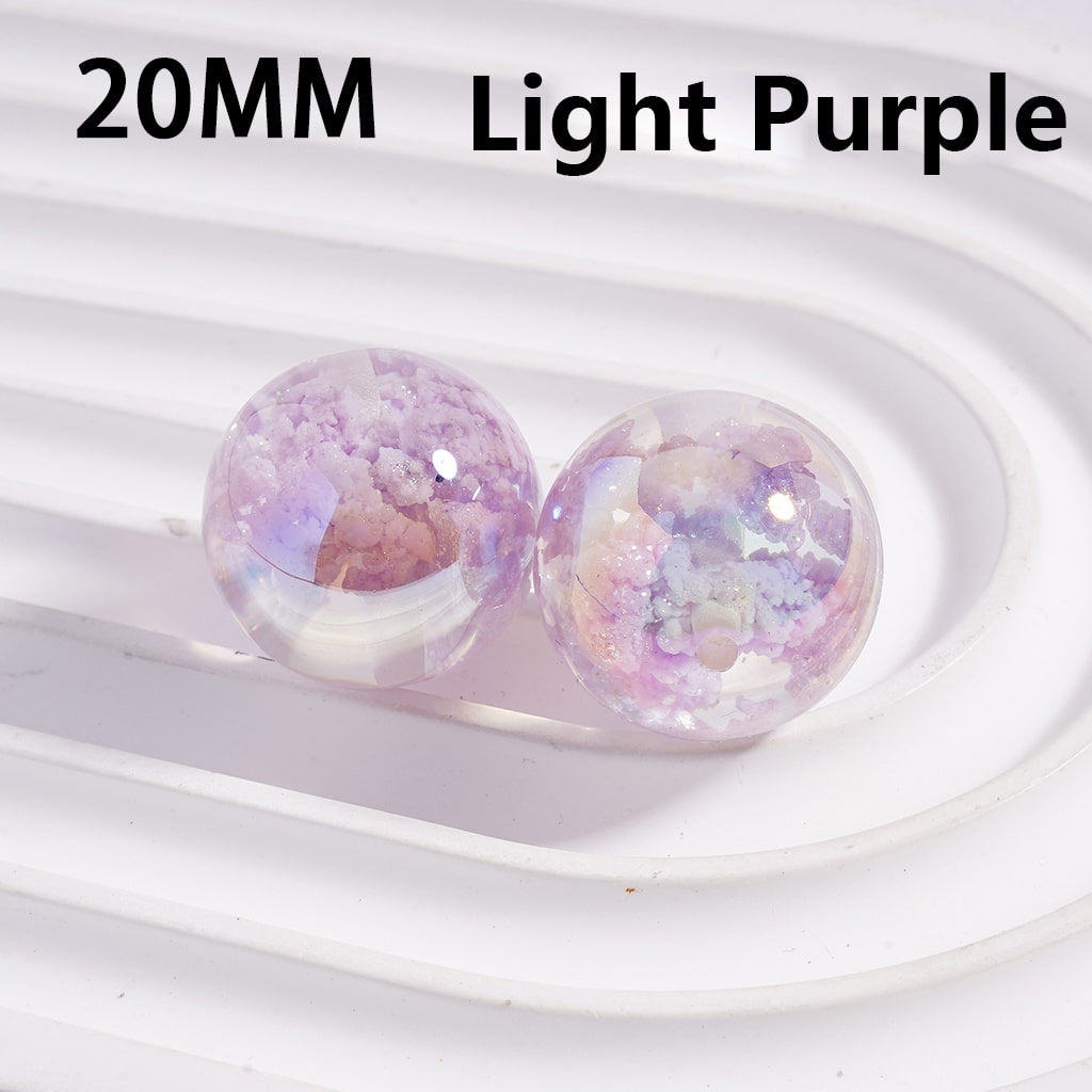 Acrylic Beads Luminous UV Coating Cute Clouds Inside, Multi-Color, 20MM (Single Color is available for 100pcs(Whole Bag) Only)