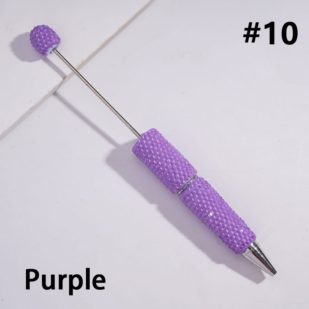 Beadable Clay Pens with Shiny Neon Rhinestones Covered the Entire Pen, Multi-Color