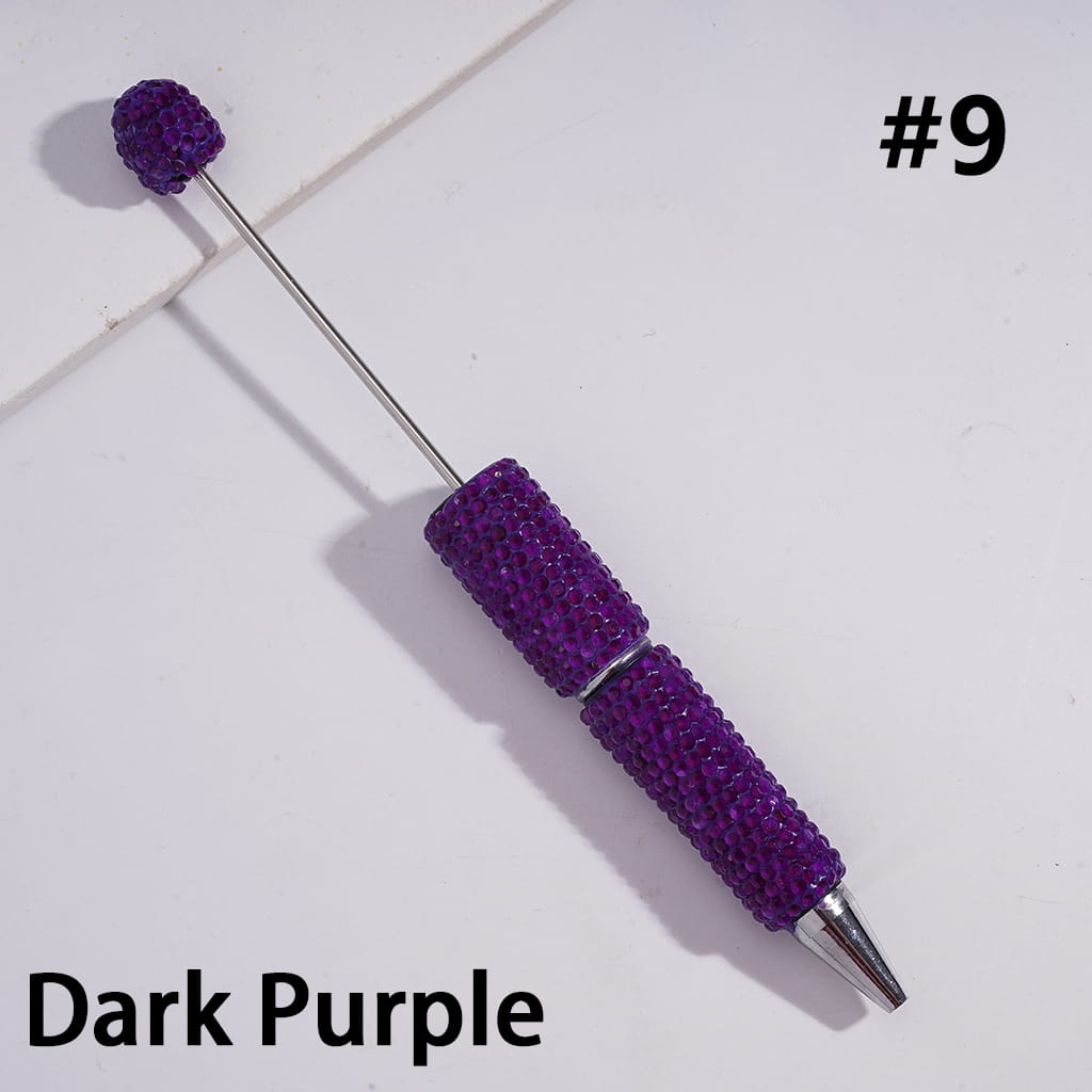 Beadable Clay Pens with Shiny Neon Rhinestones Covered the Entire Pen, Multi-Color