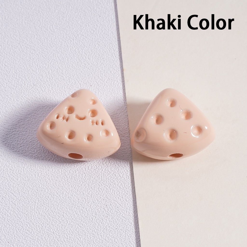 Acrylic Beads Mini Cute Fanshaped Smile Face Cheese in Solid Color, 12*15MM (Single Color is available for 300pcs(whole bag) Only)