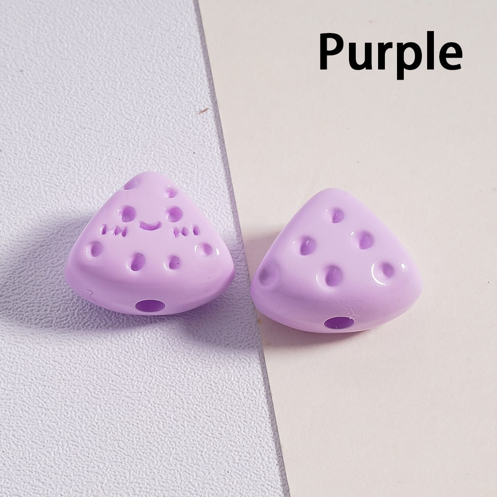 Acrylic Beads Mini Cute Fanshaped Smile Face Cheese in Solid Color, 12*15MM (Single Color is available for 300pcs(whole bag) Only)