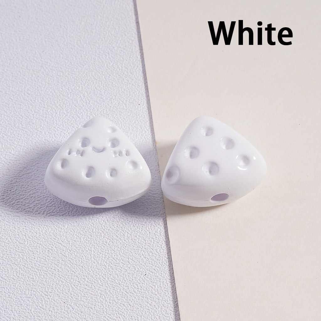 Acrylic Beads Mini Cute Fanshaped Smile Face Cheese in Solid Color, 12*15MM (Single Color is available for 300pcs(whole bag) Only)