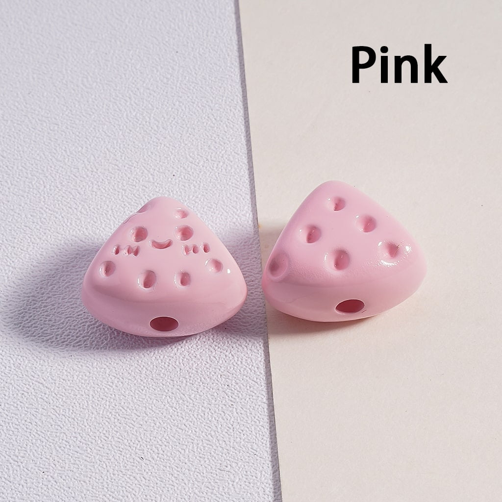 Acrylic Beads Mini Cute Fanshaped Smile Face Cheese in Solid Color, 12*15MM (Single Color is available for 300pcs(whole bag) Only)