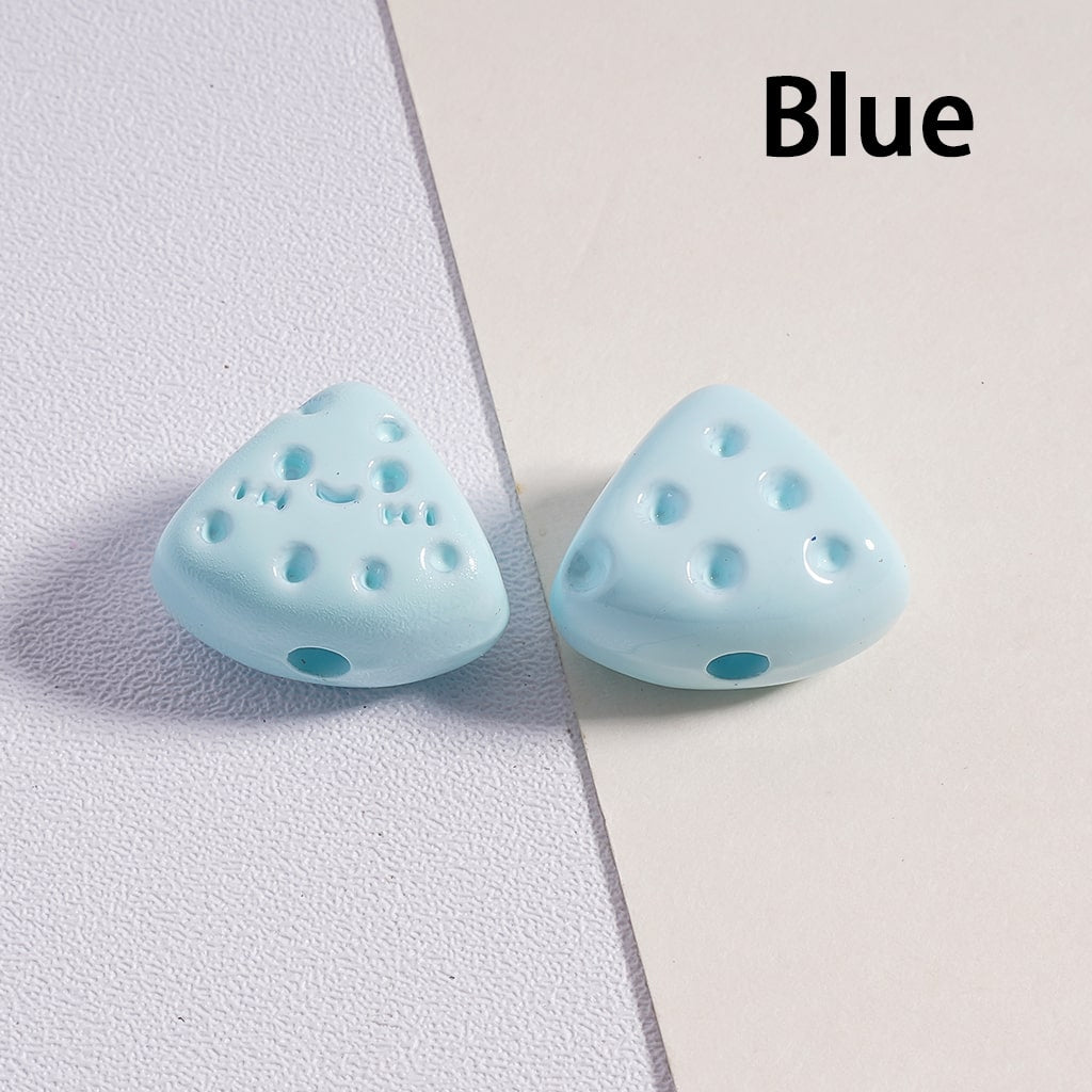 Acrylic Beads Mini Cute Fanshaped Smile Face Cheese in Solid Color, 12*15MM (Single Color is available for 300pcs(whole bag) Only)