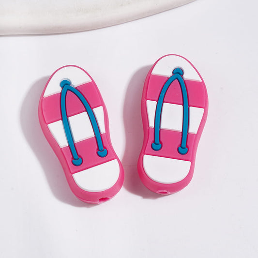 Mini Cute Slippers Flip Flops Silicone Focal Beads