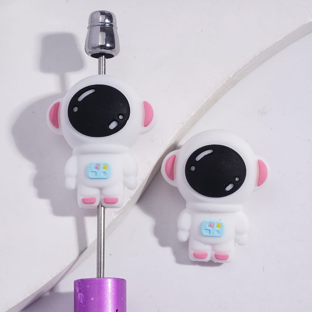 3D Cute Vivid Astronaut Silicone Focal Beads, Multi-Color