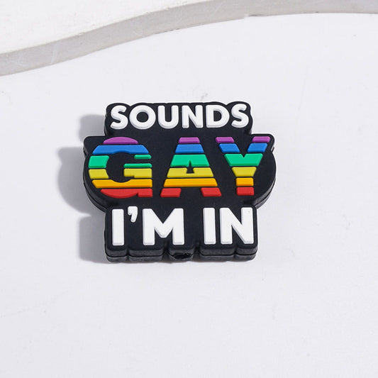Pride Heart Sounds I'm In Love is Love Love is Blind Silicone Focal Beads