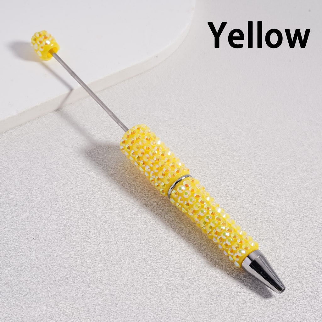 Beadable Pen with Multi-Color Shiny Rhinestones