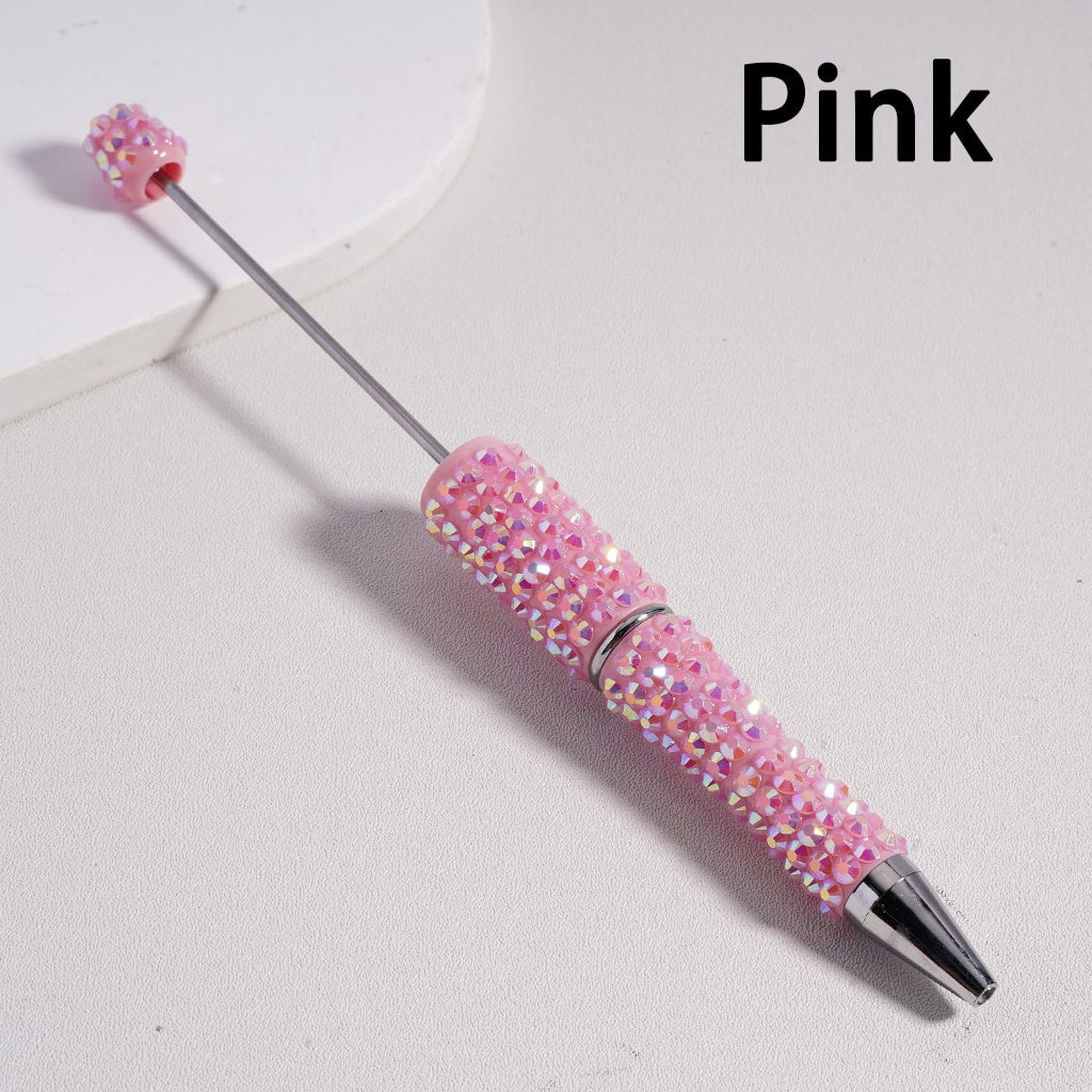 Beadable Pen with Multi-Color Shiny Rhinestones