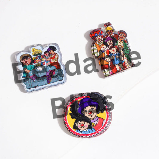 Semi-Clear Big Comfortable Sofa Character Clown Series Acrylic Beads, Canadian Pre-School TV Series, Random Mix