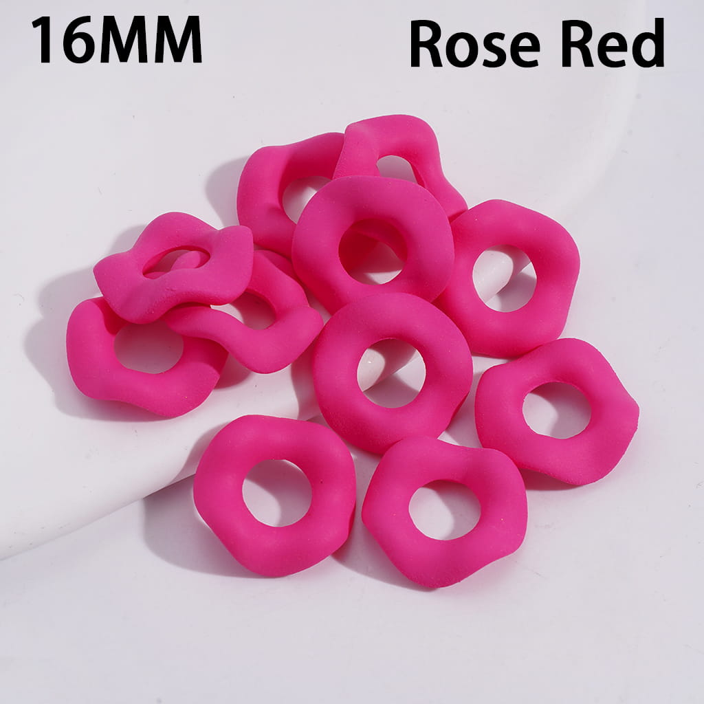 Acrylic Spacer Beads Matte Rubber Painted Touch Wavy Shape, Fluorescent Colors, 16MM (Please Read the Description)