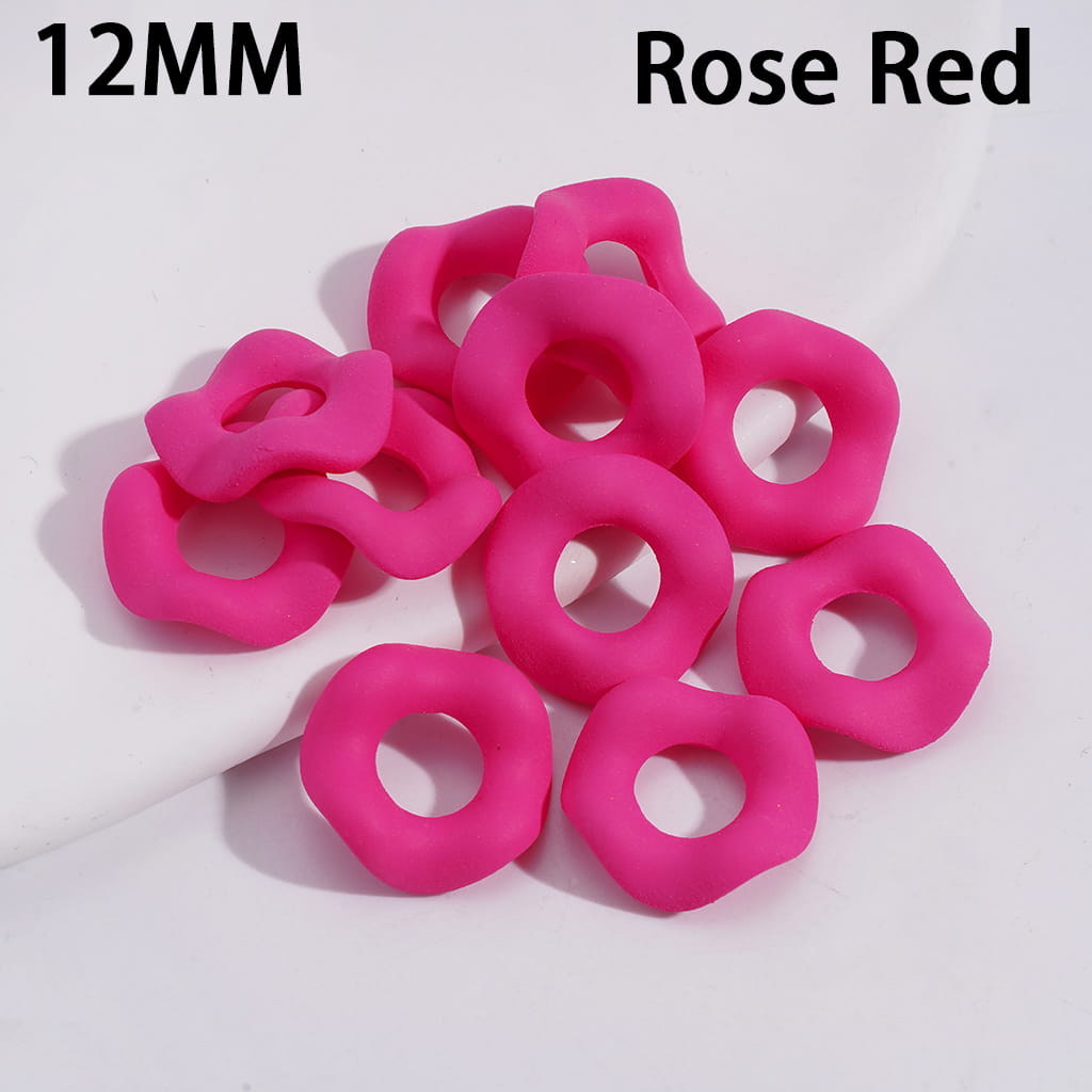 Acrylic Spacer Beads Matte Rubber Painted Touch Wavy Shape, Fluorescent Colors, 12MM (Please Read the Description)