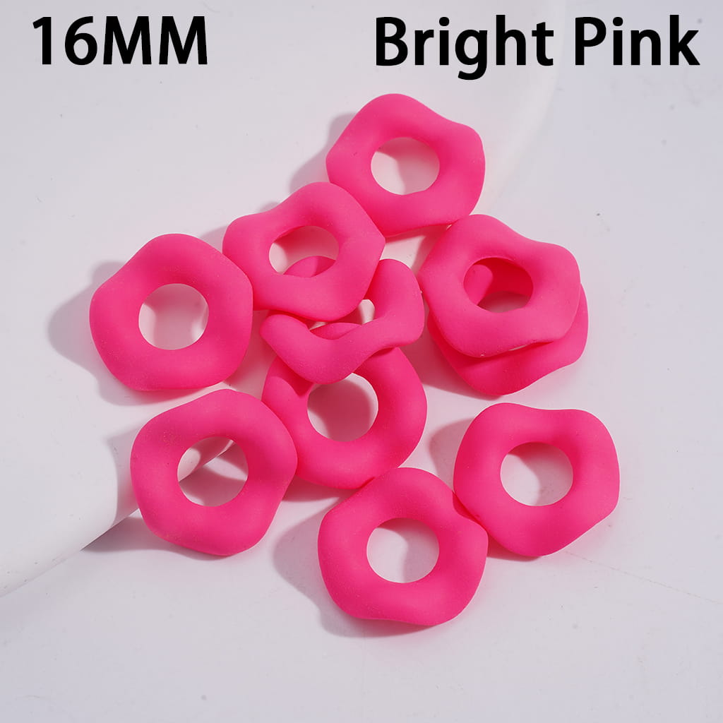 Acrylic Spacer Beads Matte Rubber Painted Touch Wavy Shape, Fluorescent Colors, 16MM (Please Read the Description)