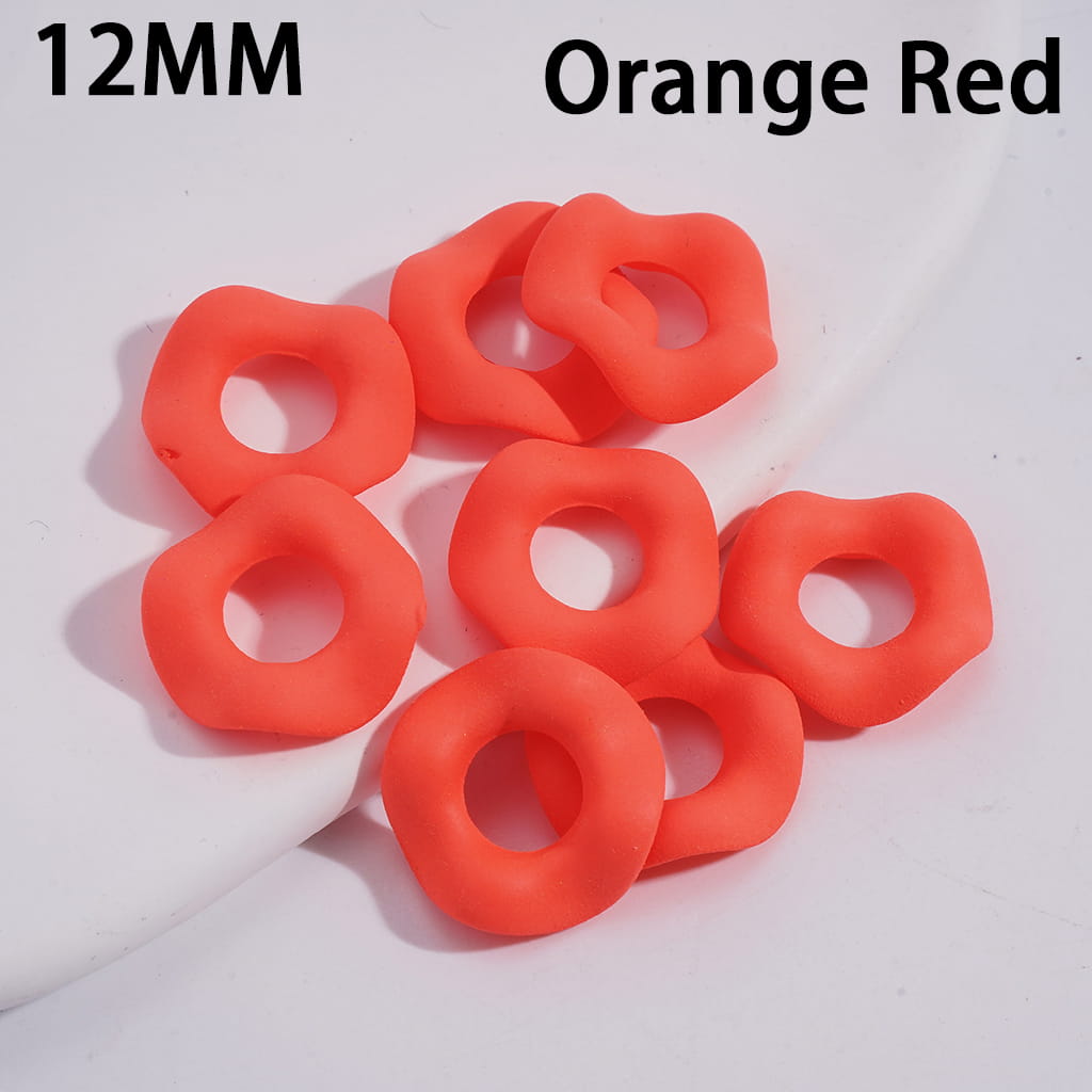Acrylic Spacer Beads Matte Rubber Painted Touch Wavy Shape, Fluorescent Colors, 12MM (Please Read the Description)