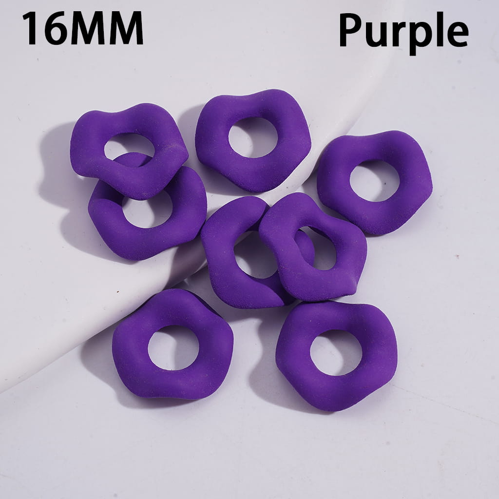Acrylic Spacer Beads Matte Rubber Painted Touch Wavy Shape, Fluorescent Colors, 16MM (Please Read the Description)