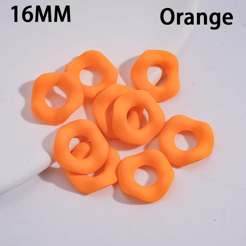 Acrylic Spacer Beads Matte Rubber Painted Touch Wavy Shape, Fluorescent Colors, 16MM (Please Read the Description)