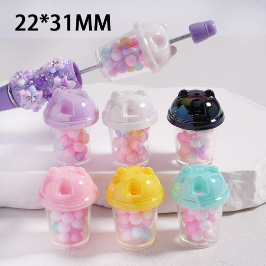 Acrylic Beads & Pendants Drink Milk Bubble Bottle Cup Jewelry Accessories, Random Mix