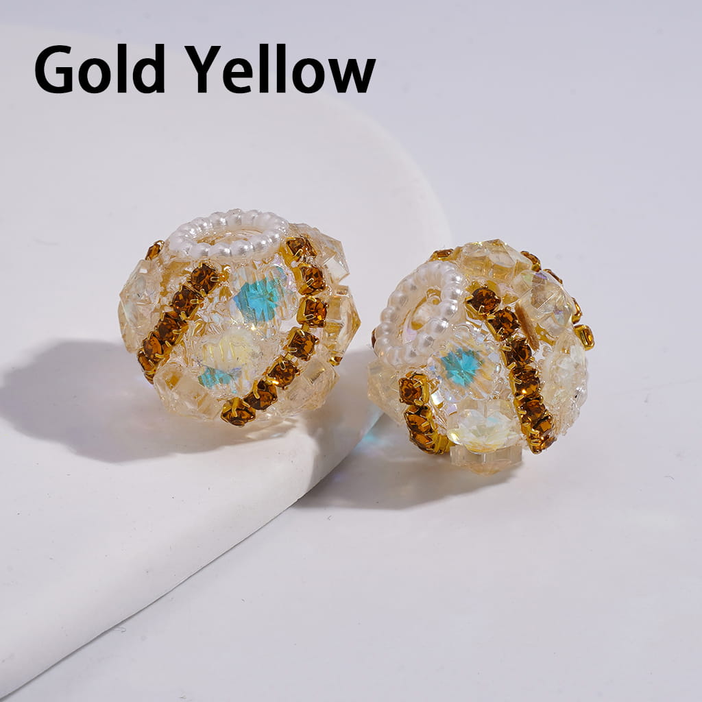 Acrylic Beads with Dazzling Flowers and Rhinestone Chains, White Pearl Chains, 18MM, Multi-Color