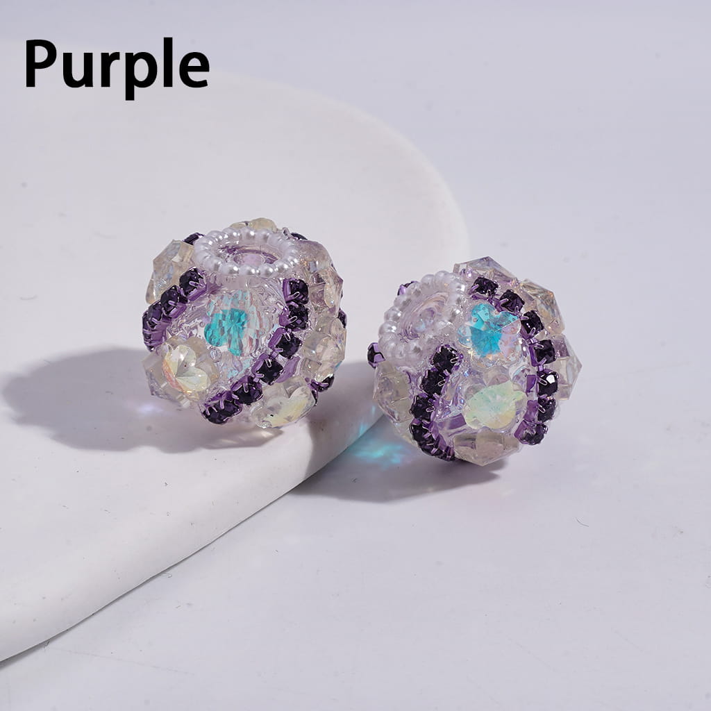 Acrylic Beads with Dazzling Flowers and Rhinestone Chains, White Pearl Chains, 18MM, Multi-Color