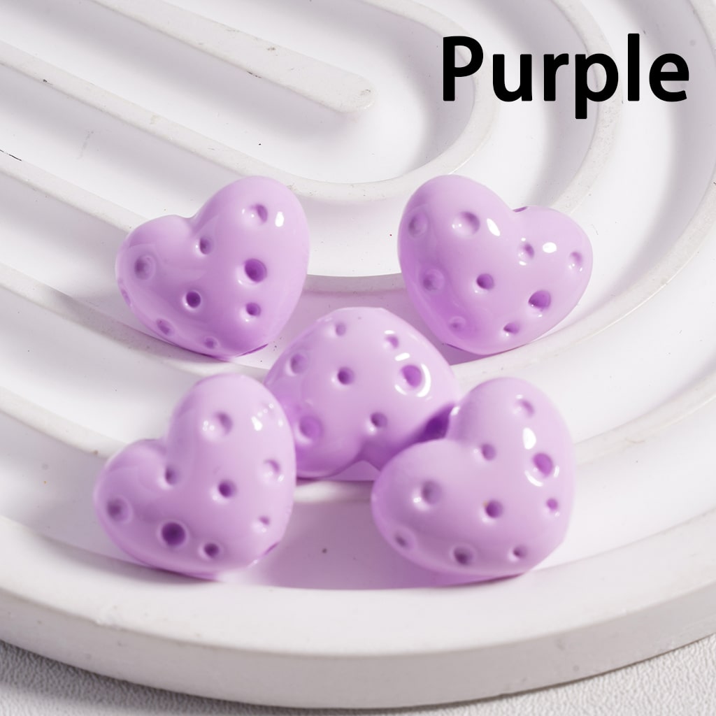 Acrylic Beads Heart Shape Cheese in Solid Color, 12*15MM (Single Color is available for 300pcs(Whole Bag) Only)