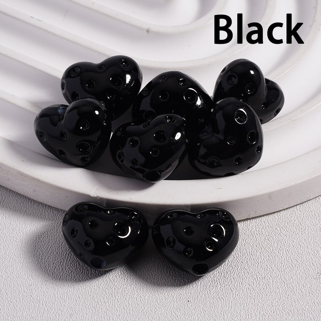 Acrylic Beads Heart Shape Cheese in Solid Color, 12*15MM (Single Color is available for 300pcs(Whole Bag) Only)