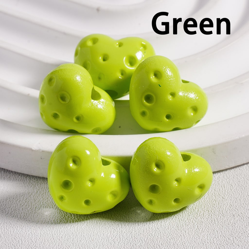 Acrylic Beads Heart Shape Cheese in Solid Color, 12*15MM (Single Color is available for 300pcs(Whole Bag) Only)