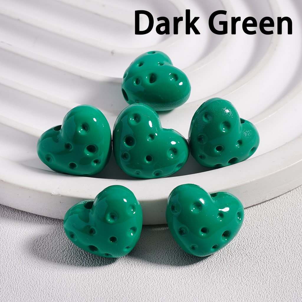 Acrylic Beads Heart Shape Cheese in Solid Color, 12*15MM (Single Color is available for 300pcs(Whole Bag) Only)